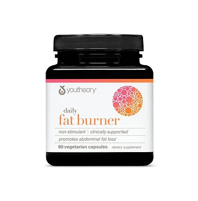 Youtheory Daily Fat Burner Supports Body Composition and Metabolism with Citrus Fruit Blend, Chromium and Cayenne Extract 60 Vegetarian Capsules