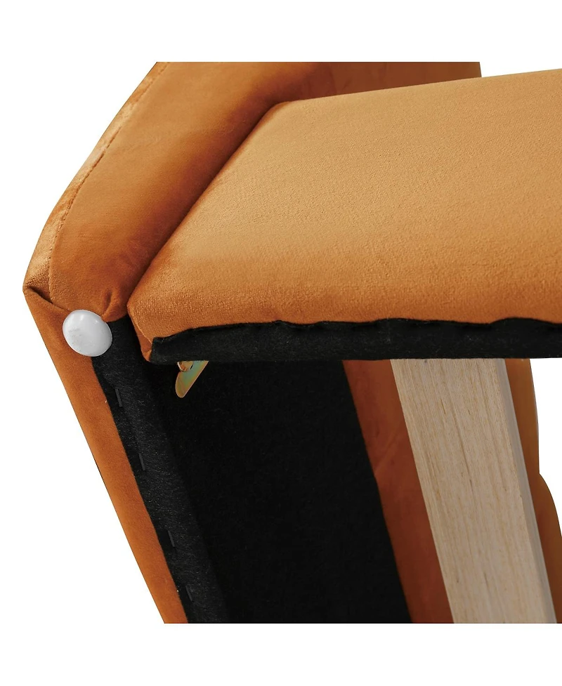 Streamdale Furniture Full Size Velvet Upholstered Floor Bed, Pumpkin
