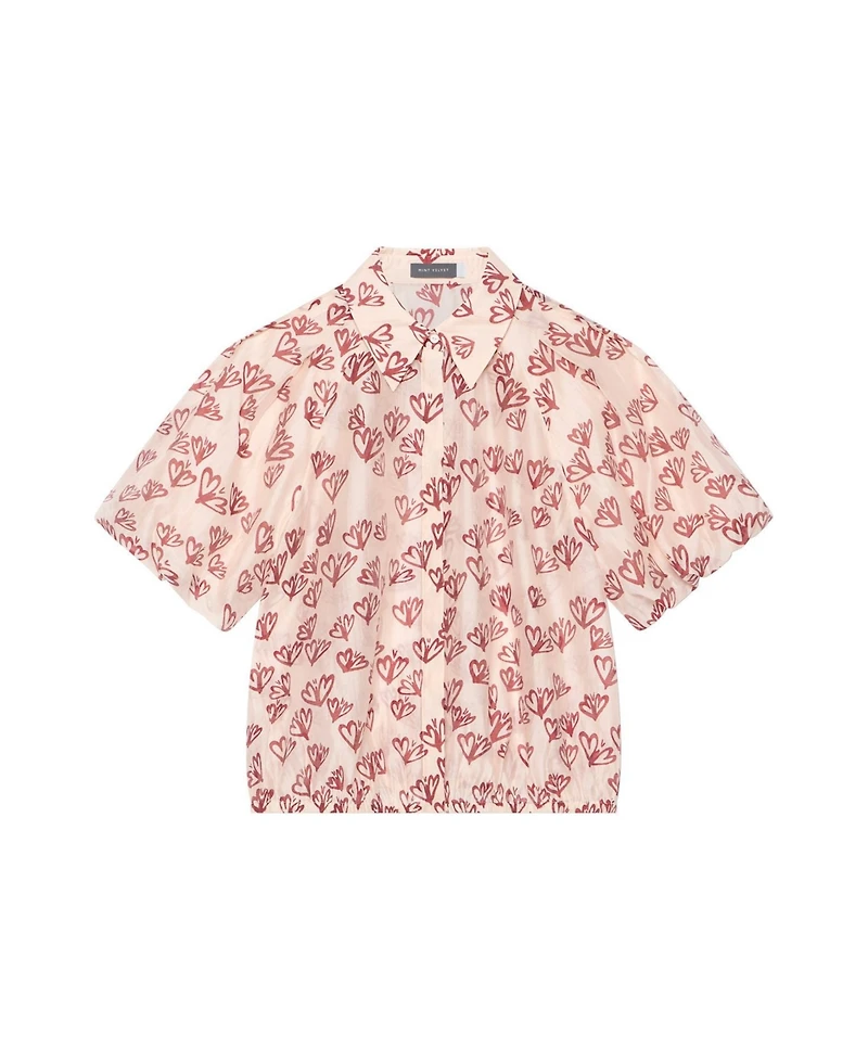 Mint Velvet Women's Heart Print Puff Sleeve Shirt