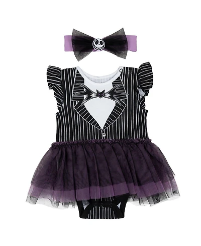 Nightmare Before Christmas Baby Girls Cosplay Dress and Headband Set