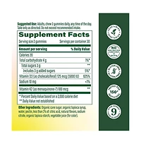 MegaFood Vitamin D3 and K2 Gummies, 5000 Iu, Bone and Immune Health Support, 60 Peach Gummies
