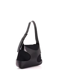 Pre-Owned Salvatore Ferragamo Medium Cut Out Shoulder Bag Leather and Canvas