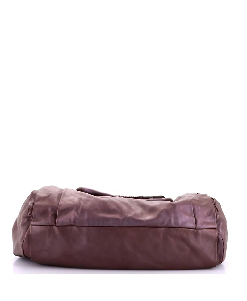 Pre-Owned Bottega Veneta Scarabee Multi Pocket Drawstring Shoulder Bag Leather with Intrecciato Detail