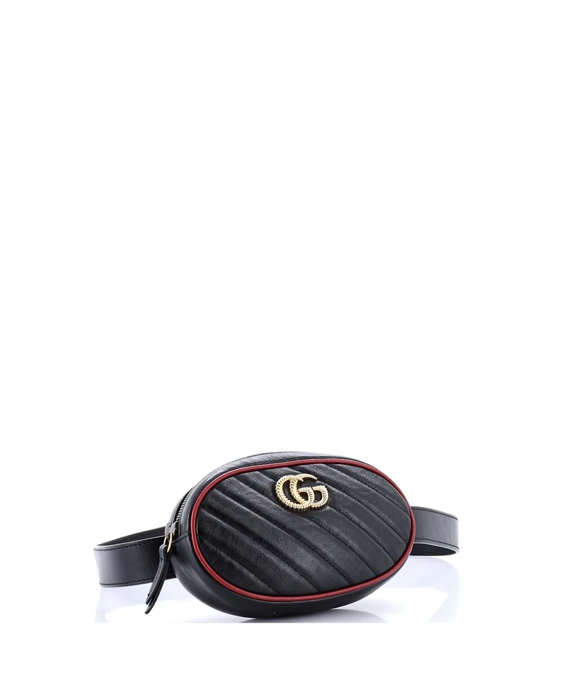 Pre-Owned Gucci Gg Marmont Belt Bag Diagonal Quilted Leather