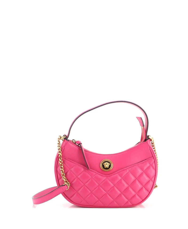 Pre-Owned Versace Medusa Half Moon Bag Quilted Leather