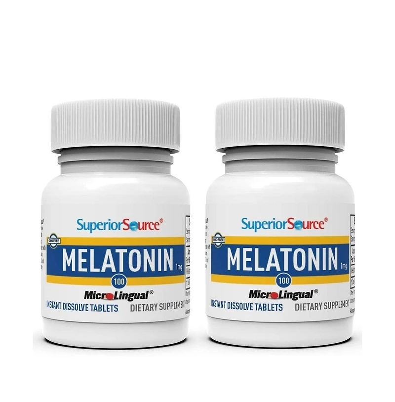 Superior Source Melatonin 1 Milligram, Under the Tongue Quick Dissolve Micro 100 Tablets with Chamomile, Sleep Support, for Adults, Non-gmo