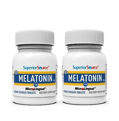 Superior Source Melatonin 1 Milligram, Under the Tongue Quick Dissolve Micro 100 Tablets with Chamomile, Sleep Support, for Adults, Non-gmo
