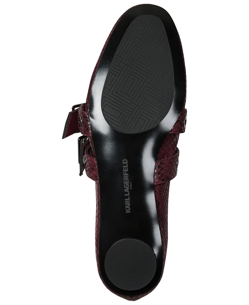 Karl Lagerfeld Paris Women's Ashlyn Double Buckle Flats