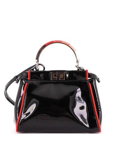 Pre-Owned Fendi Mini Resin Handle Peekaboo Bag Patent