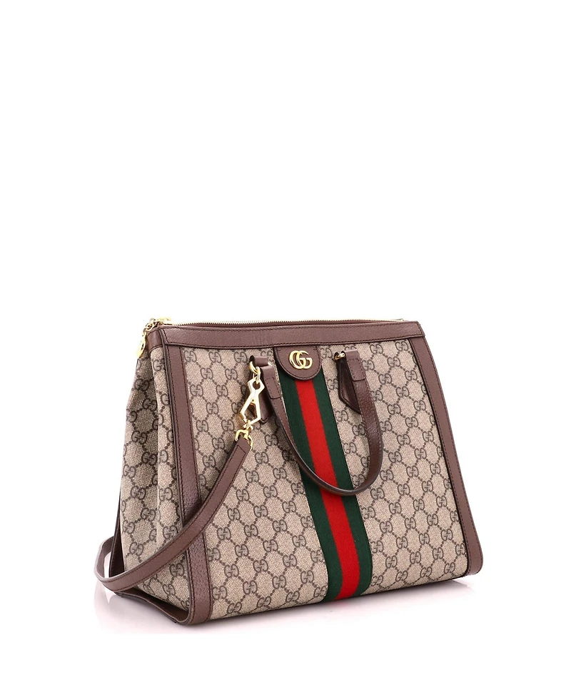 Pre-Owned Gucci Medium Ophidia Top Handle Tote Gg Coated Canvas