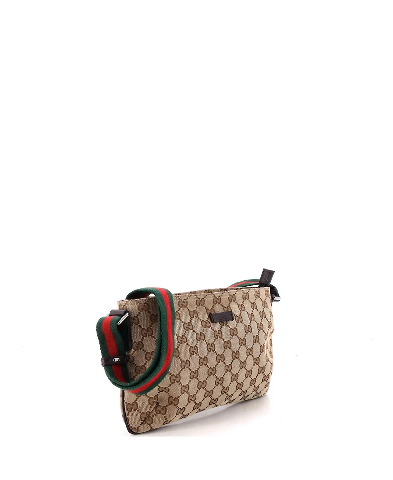 Pre-Owned Gucci Small Web Strap Messenger Bag Gg Canvas