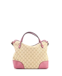 Pre-Owned Gucci Medium Bree Convertible Top Handle Bag Gg Canvas with Leather