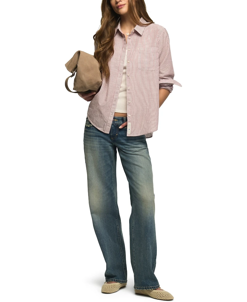 Lucky Brand Women's Boyfriend Long-Sleeve Button-Down Shirt