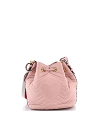 Pre-Owned Gucci Small Gg Marmont Bucket Bag Matelasse Leather