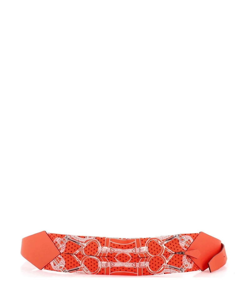 Pre-Owned Hermes Banasilk Belt Bag Printed Silk and Leather
