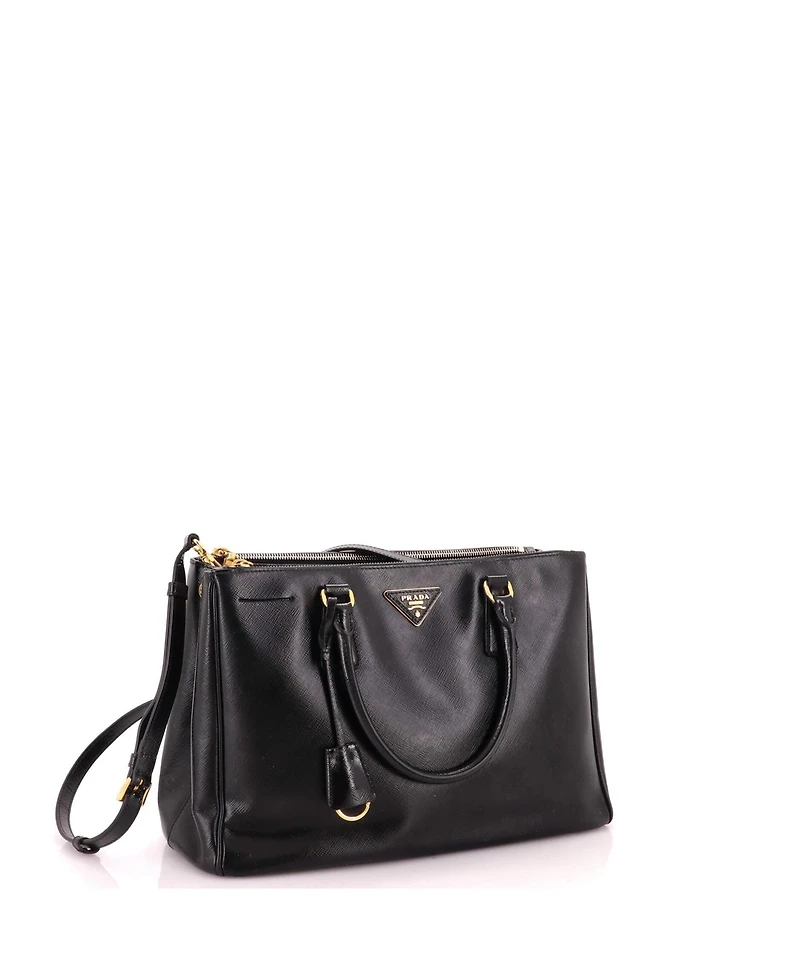 Pre-Owned Prada Medium Double Zip Lux Tote Saffiano Leather