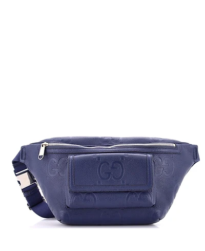 Pre-Owned Gucci Front Pocket Belt Bag Jumbo Gg Embossed Leather