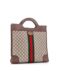 Pre-Owned Gucci Medium Ophidia Cut Out Handle Tote Gg Coated Canvas