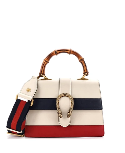 Pre-Owned Gucci Medium Dionysus Bamboo Top Handle Bag Colorblock Leather