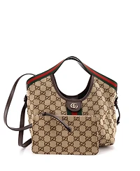 Pre-Owned Gucci Small Giglio Tote Gg Canvas