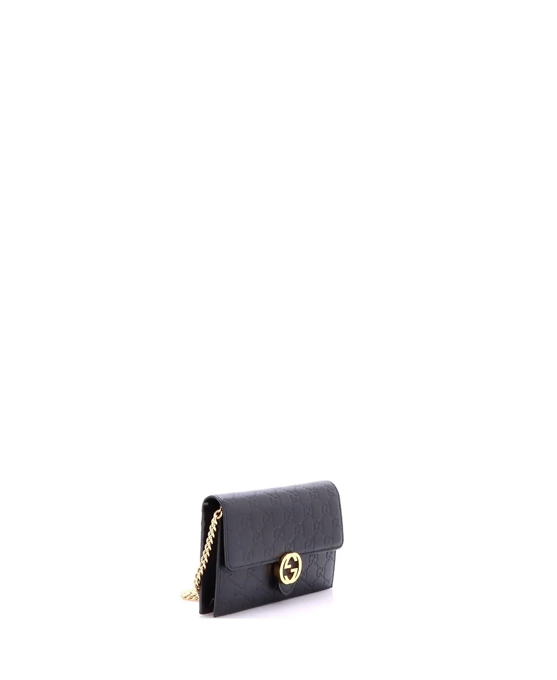 Pre-Owned Gucci Icon Wallet on Chain Guccissima Leather