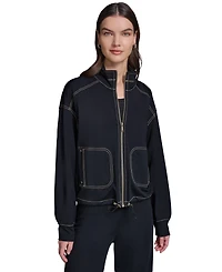 Karl Lagerfeld Paris Women's Jersey Bomber Jacket