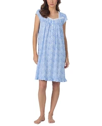 Eileen West Women's Floral Print Cap-Sleeve Short Nightgown