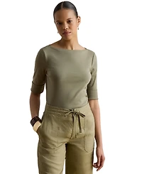 Lauren Ralph Stretch Cotton Boatneck T-Shirt