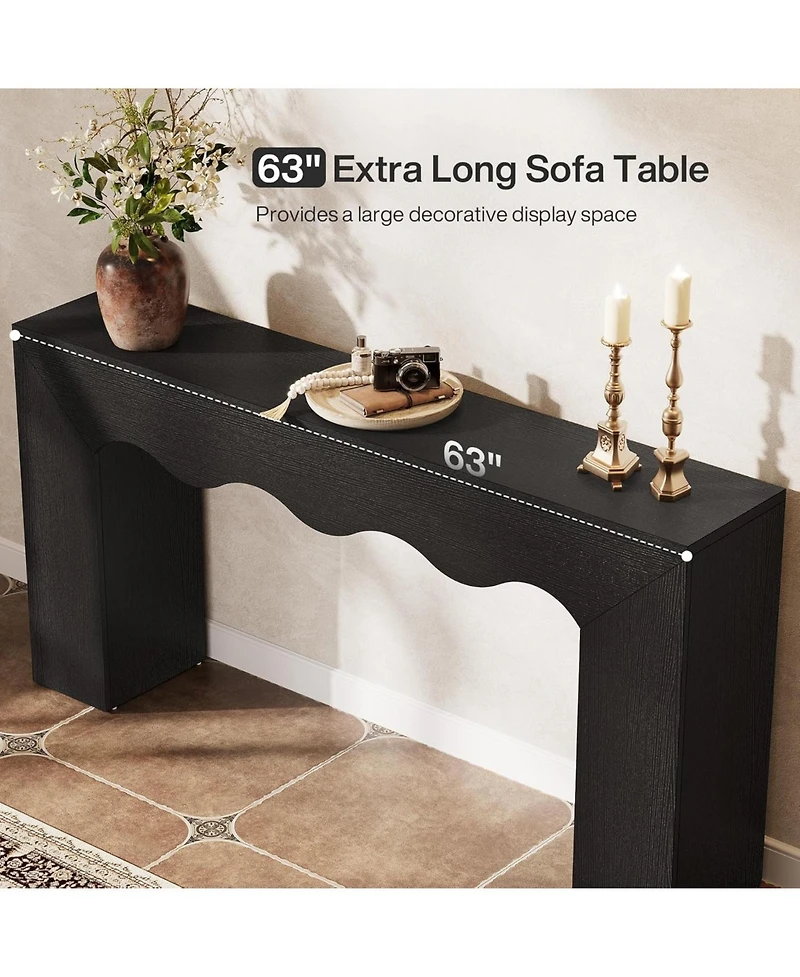 Tribesigns 63" Farmhouse Console Table with Storage