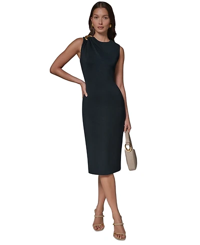 Donna Karan New York Women's Sleeveless Jewel Neck Sheath Dress
