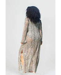 Fashion-szn Curve Plus Sheer Spot-Print Kaftan