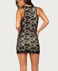 Edikted Women's Camy Lace Keyhole Mini Dress