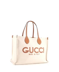Pre-Owned Gucci Medium Logo Shopper Tote Printed Canvas
