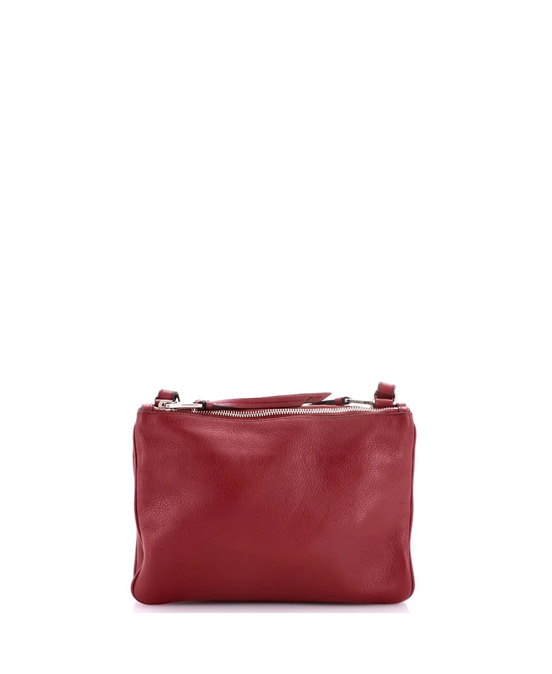 Pre-Owned Prada Small Double Zip Crossbody Bag Vitello Daino