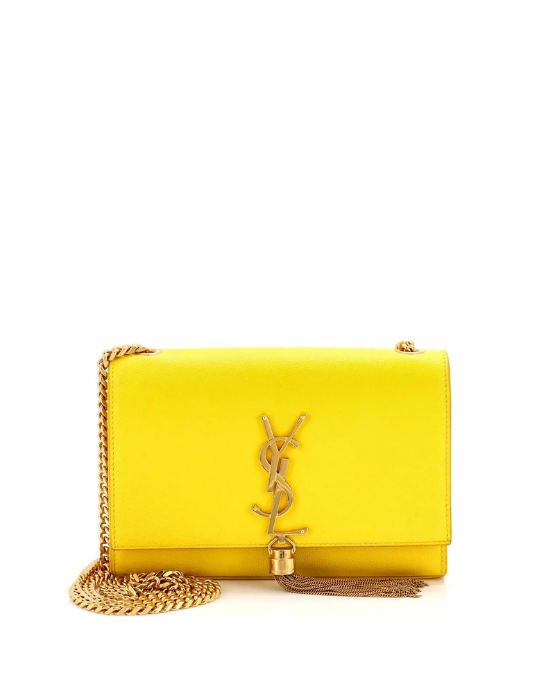 Pre-Owned Saint Laurent Small Classic Monogram Tassel Crossbody Bag Leather