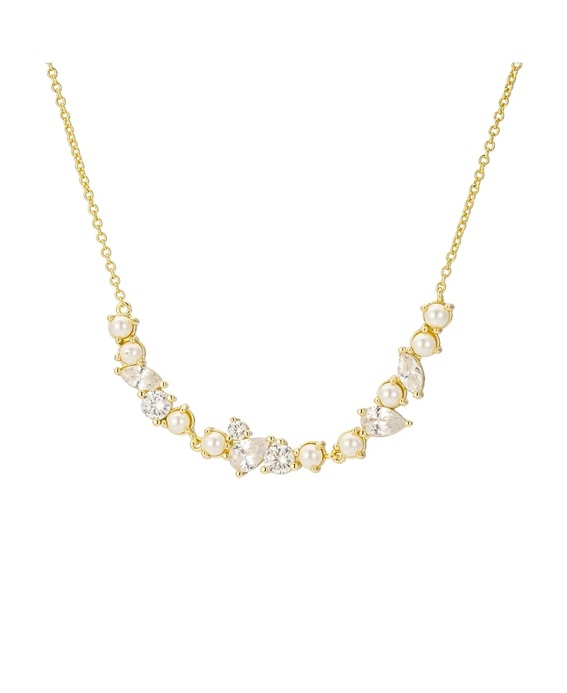 Untamed Petals Cleo Pearl and Crystal Necklace