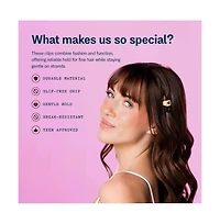 Gimme Beauty Lay Flat Claw Clip Set Non-Slip, Sleek Accessory Pack Perfect for Fine Hair Comfortable, All-Day Hold with Firm Grip 8 Pack