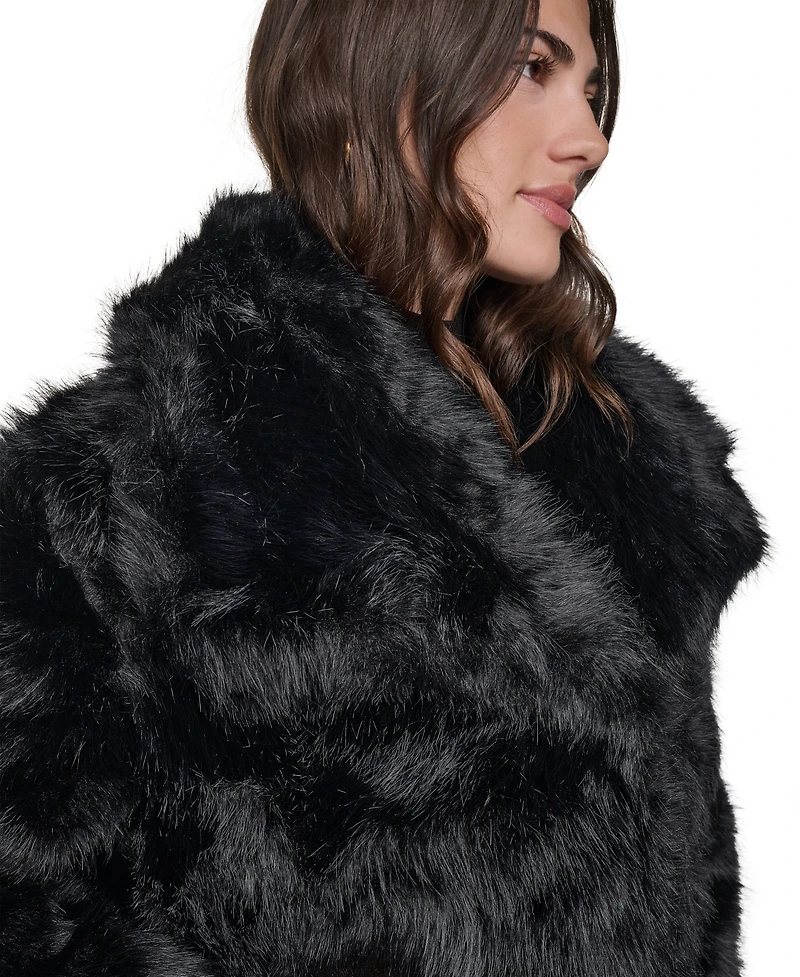 Dkny Women's Short Faux Fur Coat
