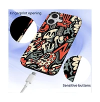 Lisen Phone Case Compatible with Apple iPhone 16, 2-Layer Durable, Skull Riot