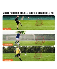 Sugift 39 x 39 Inch Kick-Back Soccer Rebound Net Portable Training Aid for Kids Teens and Adults