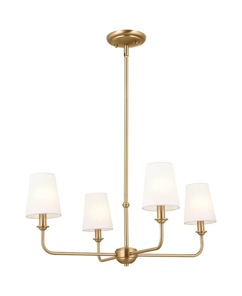 Kichler Pallas 25"W Brushed Natural Brass 4-Light Chandelier