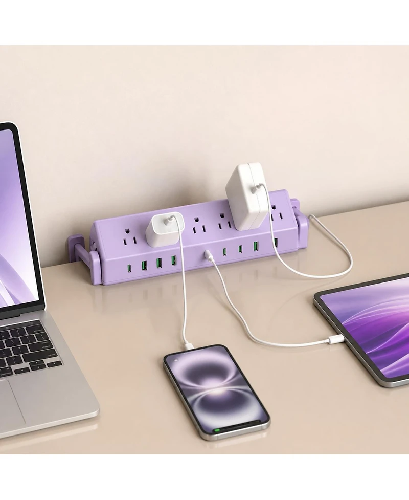 Lofree 45W Fast Charging Desk Clamp Mount Surge Protector for Usb-c and Usb-a Devices
