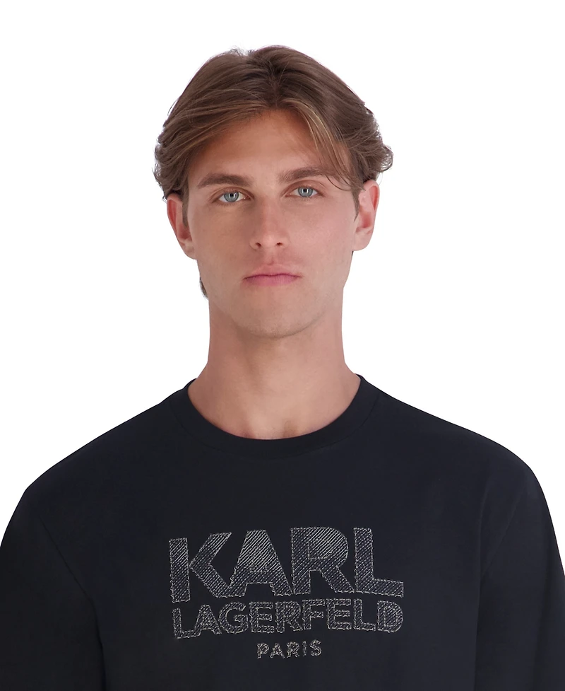 Karl Lagerfeld Paris Men's Tangled Rope Textured Graphic T-Shirt