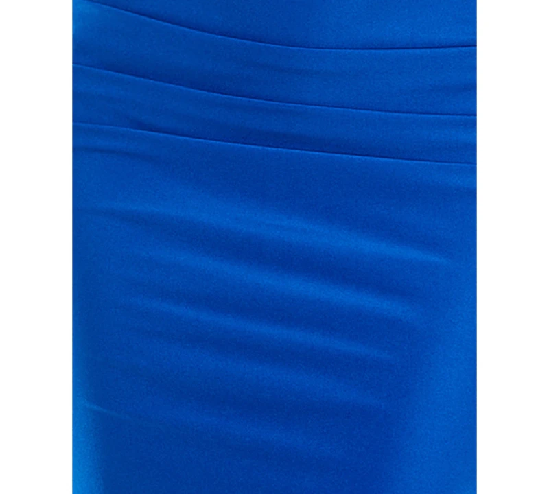 Seni & Cade Juniors' Beaded Ruched Body-Con Strapless Midi Dress