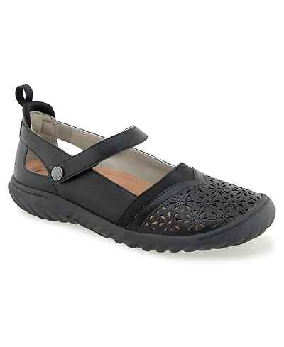 Jbu Women's Rya-Wide Mary Jane Round Toe Flats