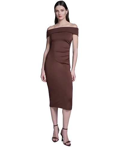 Bcbg Women's Off-the-Shoulder Midi Dress
