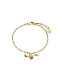 Fable England Ivy and Pearl T-Bar Bracelet in Gold