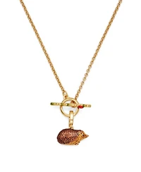 Fable England Ladybird and Hedgehog Toggle Necklace in Gold