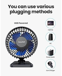 Gaiatop Usb Desk Fan, Small but Powerful, Personal Portable Quiet 3 Speeds, Adjustable Mini Table Desktop fan