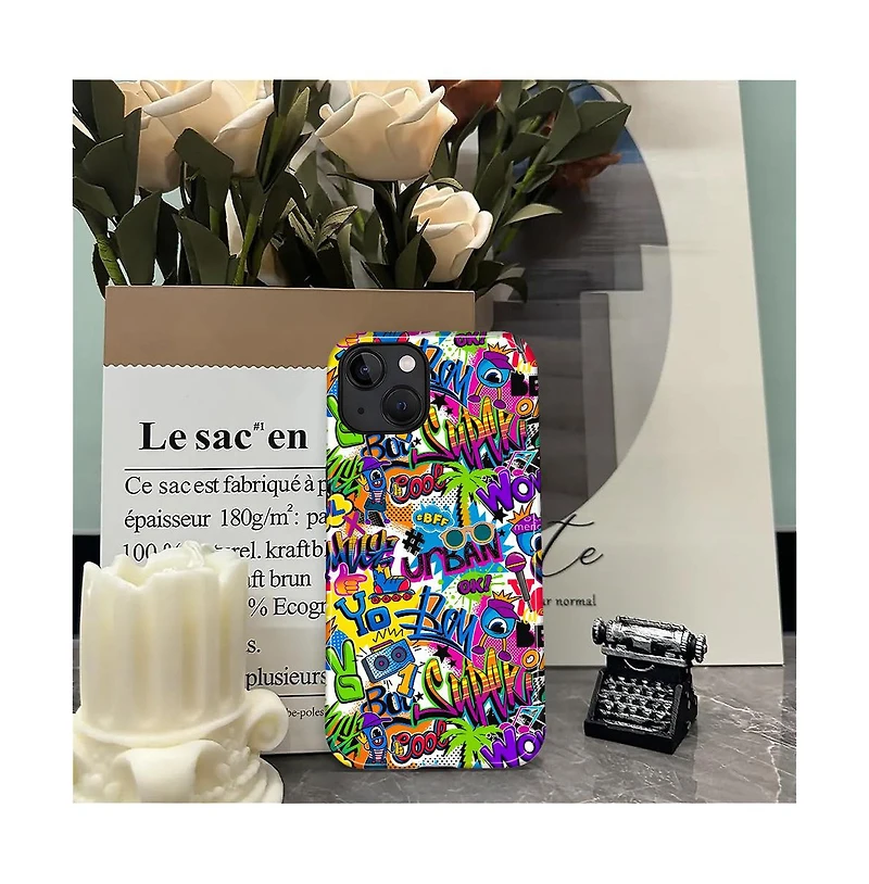 Lisen Phone Case Compatible with Apple iPhone, 2-Layer Durable, Cute Pop Riot